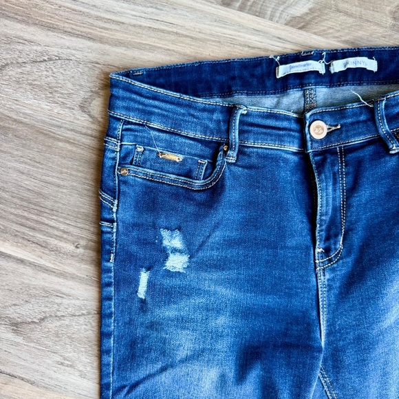 Stradivarius Distressed Skinny Fit Jeans Blue Size 10 - Picture 4 of 11